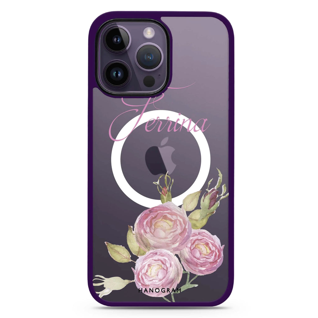 Three Watercolor Flowers Magsafe 兼容防衝擊保護殼