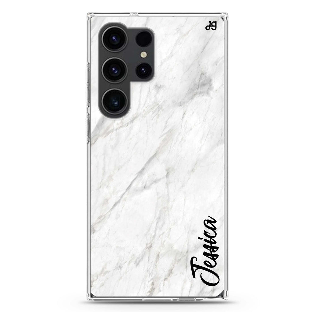 White Marble – Deep Love Samsung Galaxy Ultra 可加名字透明保護殼，適用 S26/S25/S24/S23 Ultra，圖1