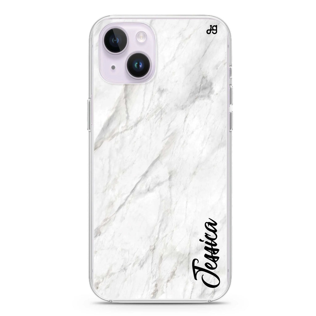 White Marble – Deep Love iPhone 14 Plus Magsafe 兼容水晶透明保護殼