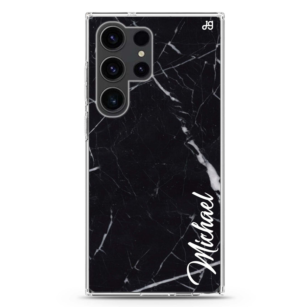 Black Marble – Deep Love Samsung Galaxy Ultra 可加名字透明保護殼，適用 S26/S25/S24/S23 Ultra，圖1