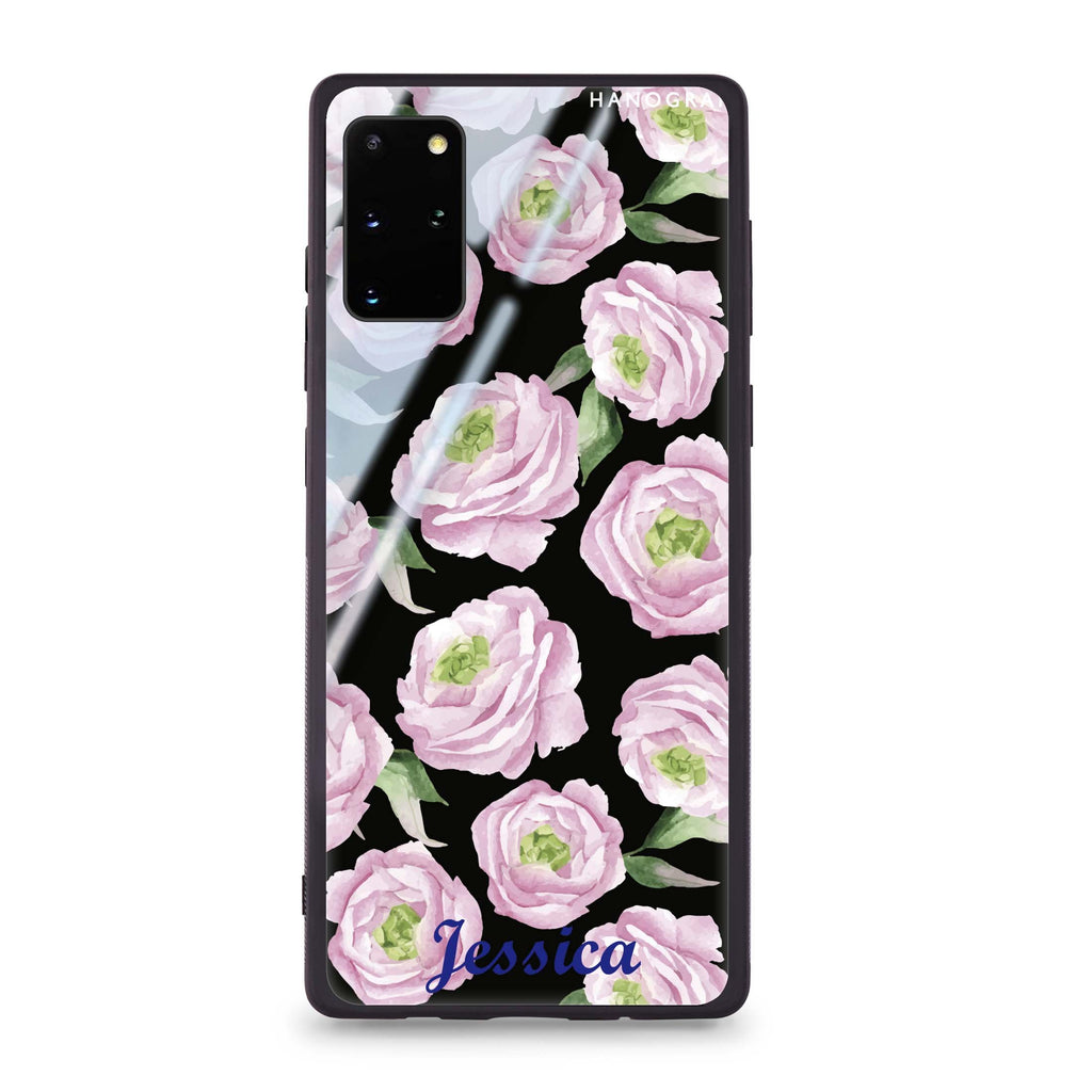 Watercolor pink floral Samsung S20 Plus 超薄強化玻璃殻