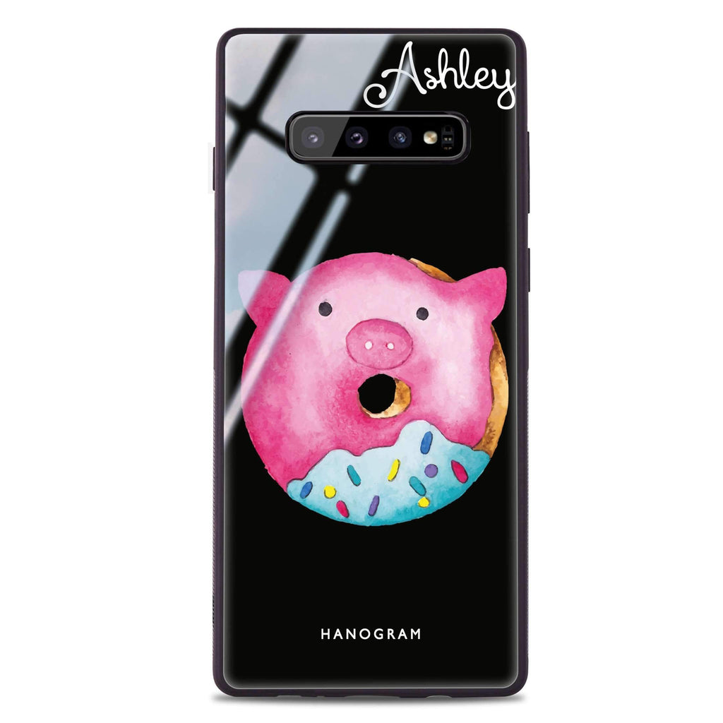 Sweet donut piggy Samsung S10 Plus 超薄強化玻璃殻