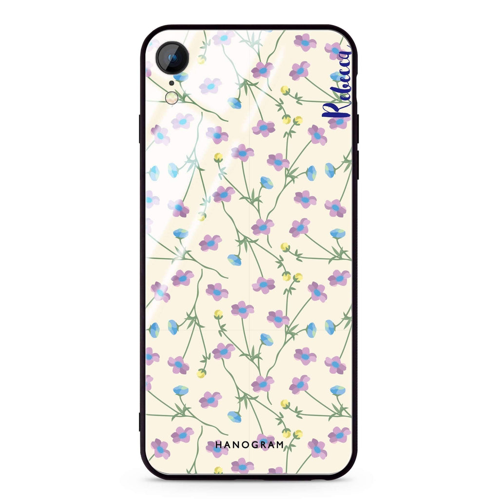 Girly floral iPhone XR 超薄強化玻璃殻