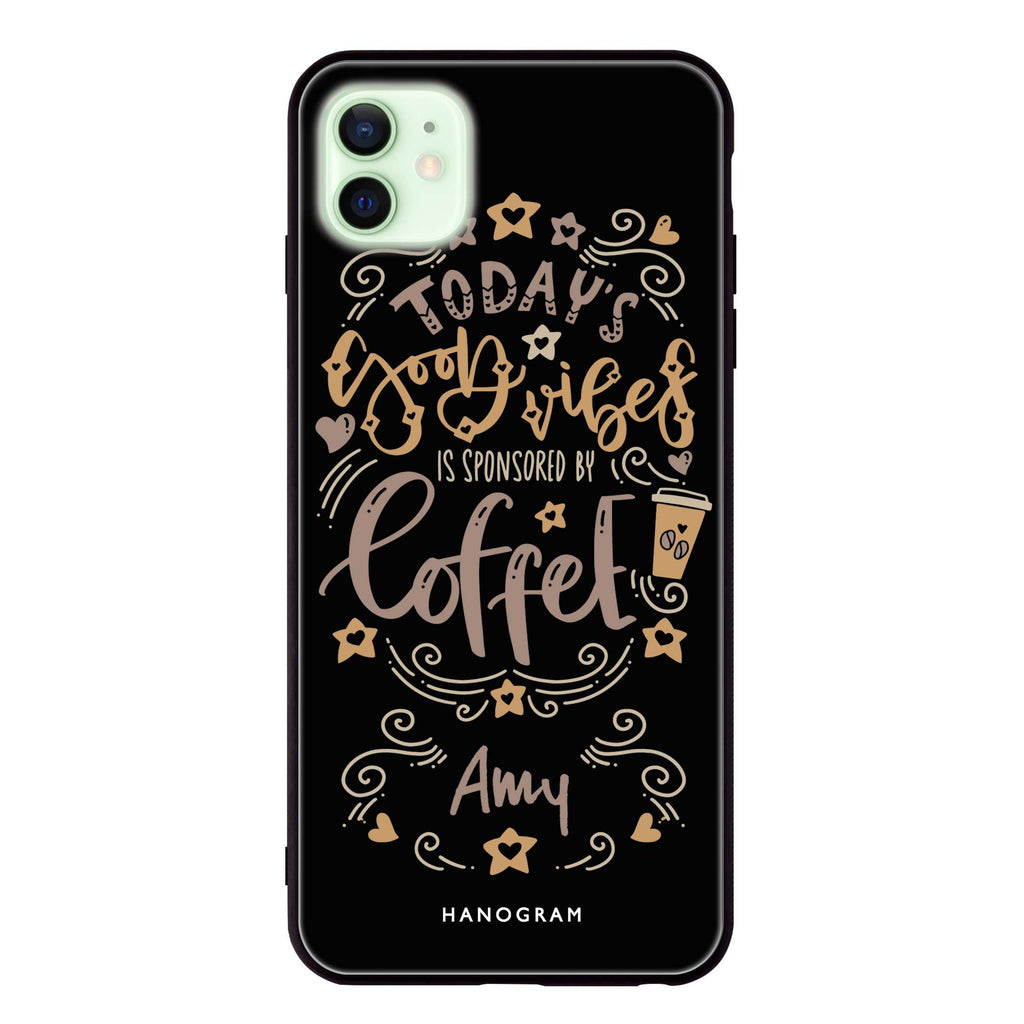 Good vibes coffee iPhone 12 超薄強化玻璃殻