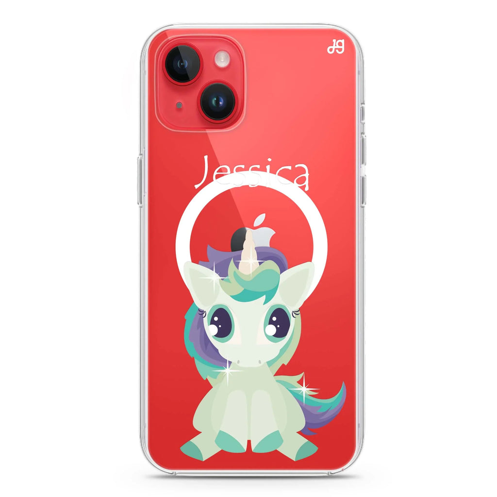 Pretty Eyes Unicorn iPhone 14 Magsafe 兼容水晶透明保護殼