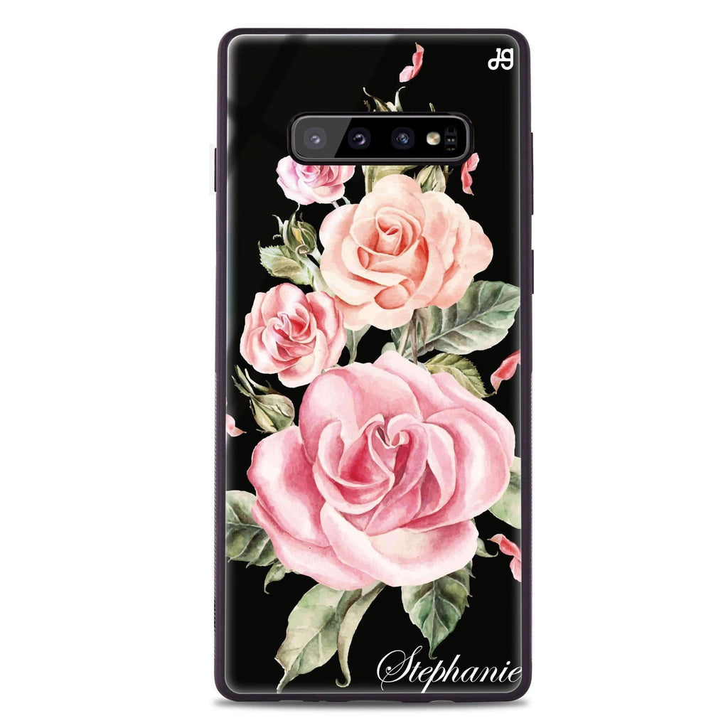 Pink Watercolor Floral Samsung 超薄強化玻璃殻
