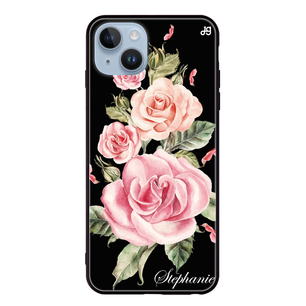 Pink Watercolor Floral iPhone 13 超薄強化玻璃殻
