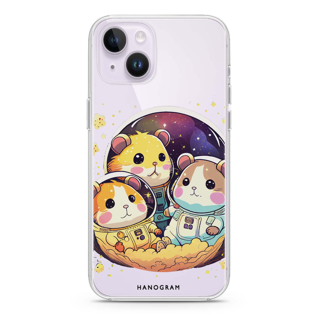 Cute space squirrels iPhone 14 Plus Magsafe 兼容水晶透明保護殼