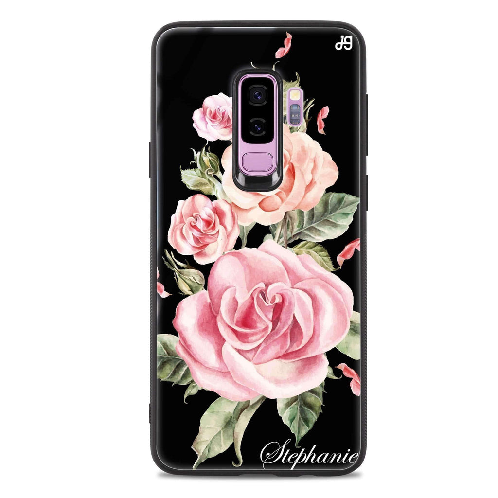 Pink Watercolor Floral Samsung S9 Plus 超薄強化玻璃殻