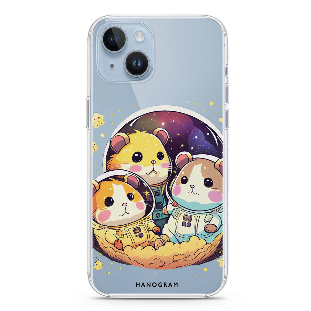 Cute space squirrels iPhone 14 Magsafe 兼容水晶透明保護殼
