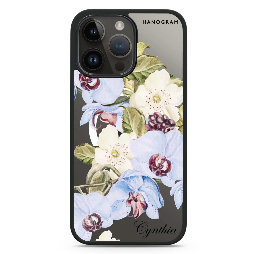 Light Blue Floral Magsafe 兼容防衝擊保護殼