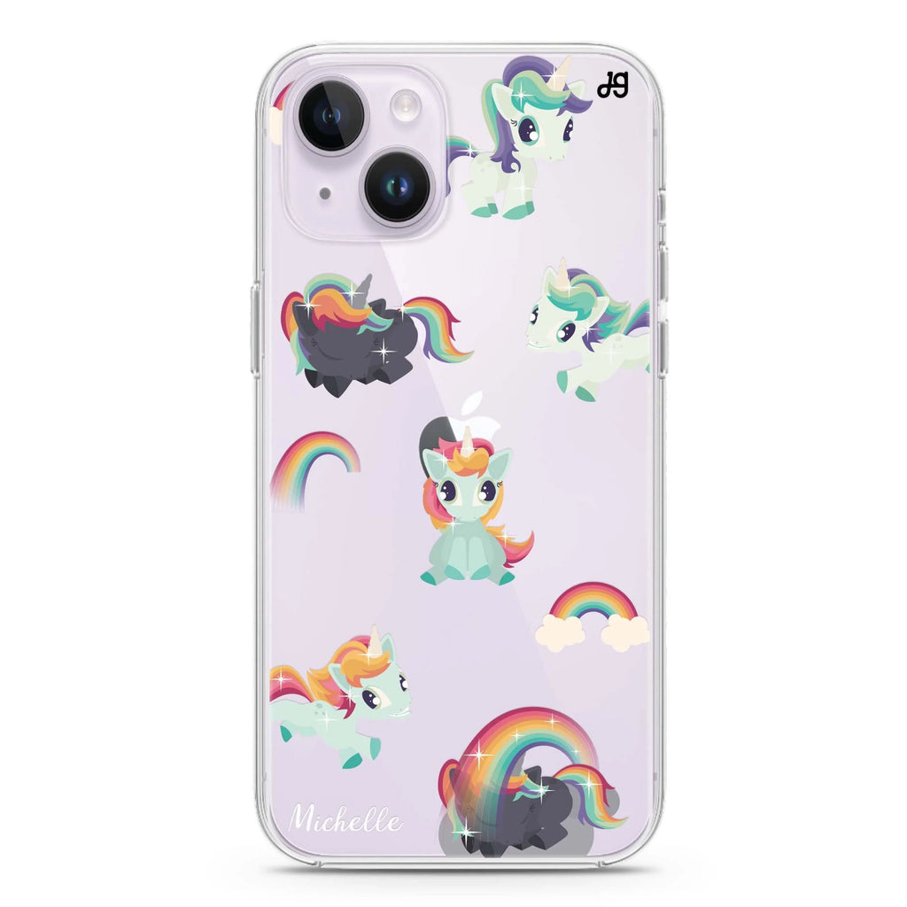 Unicorn & Rainbow iPhone 14 plus 水晶透明保護殼