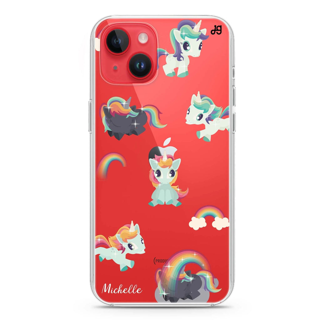 Unicorn & Rainbow iPhone 14 水晶透明保護殼