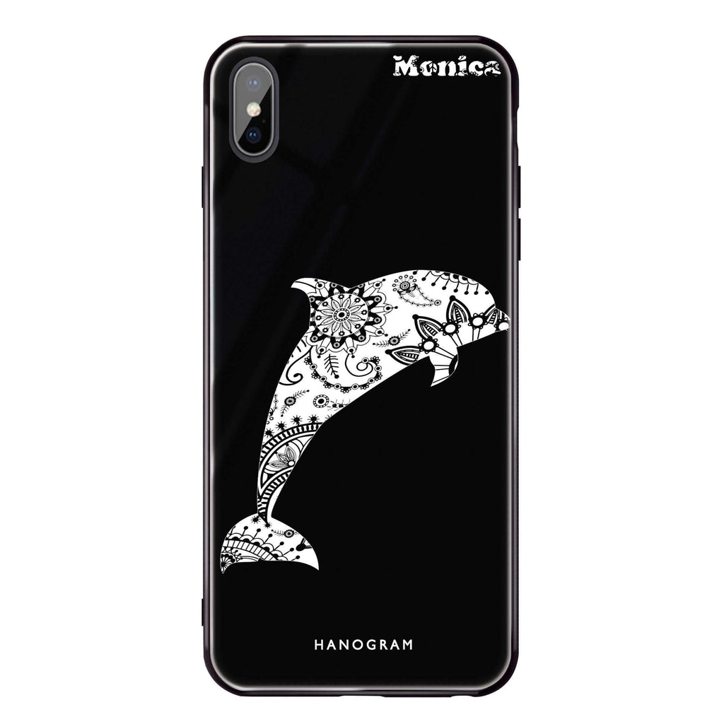 Mandala dolphin iPhone X 超薄強化玻璃殻