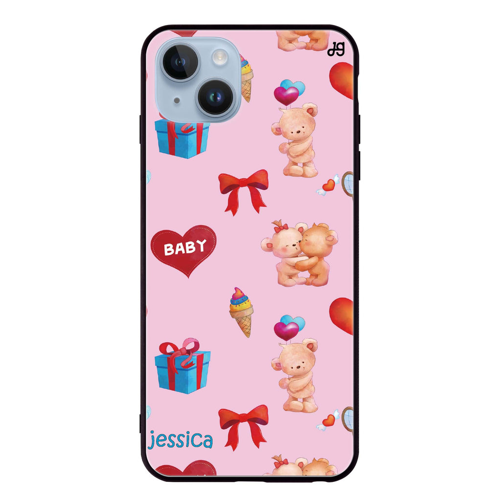 Cute Bear Present iPhone 13 超薄強化玻璃殻