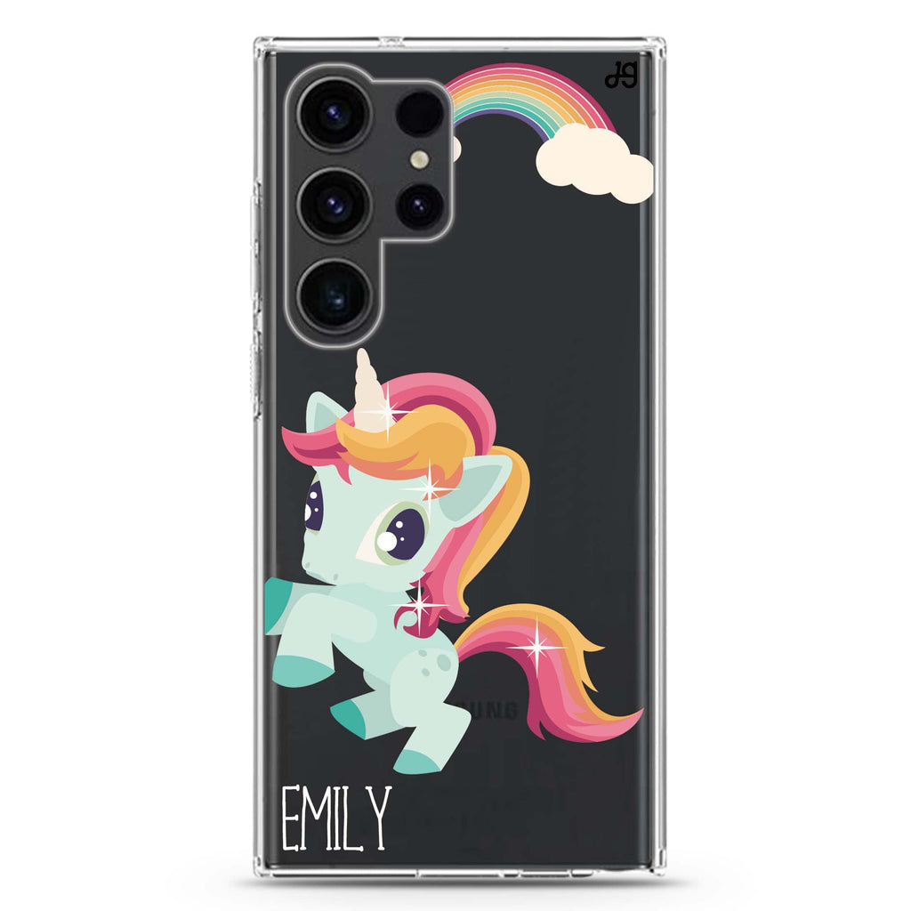Lovely Unicorn II Samsung Galaxy Ultra 可加名字透明保護殼，適用 S26/S25/S24/S23 Ultra，圖1