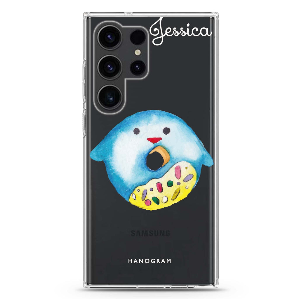 Sweet donut penguin Samsung Galaxy Ultra 可加名字透明保護殼，適用 S26/S25/S24/S23 Ultra，圖1