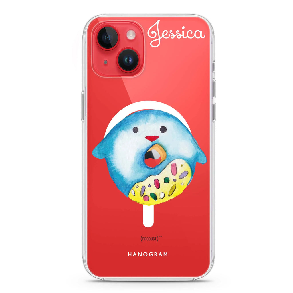 Sweet donut penguin iPhone 14 Plus Magsafe 兼容水晶透明保護殼