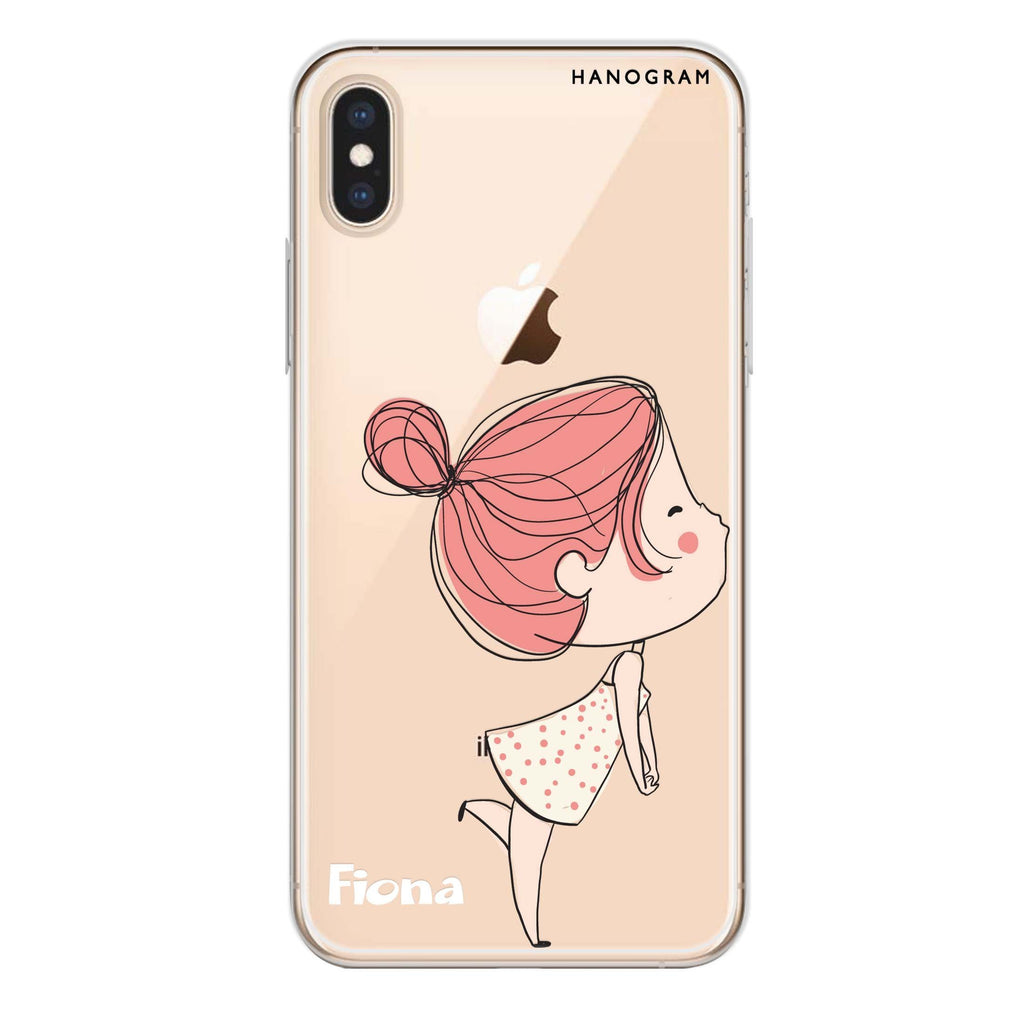 Cute girl kissing iPhone XS 水晶透明保護殼
