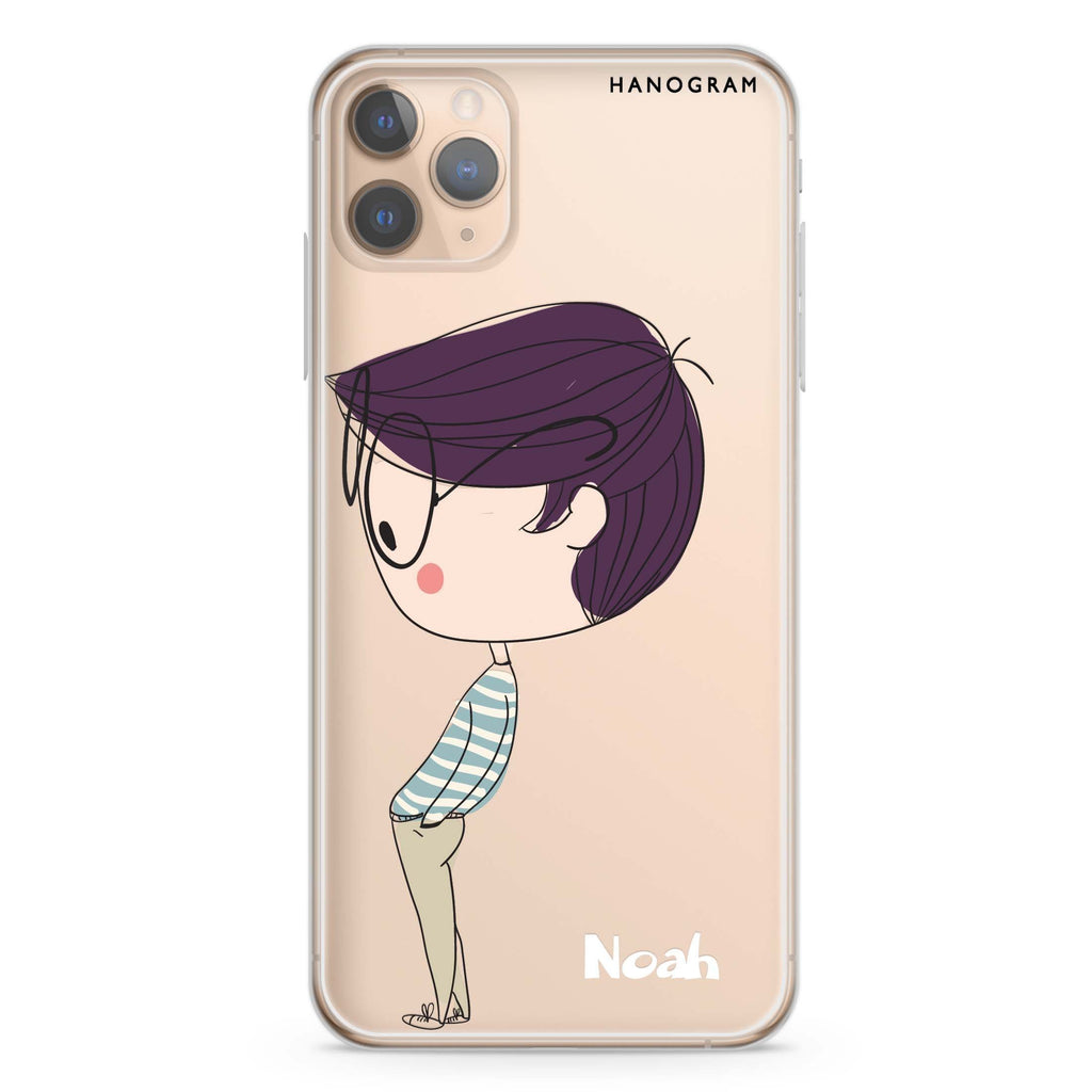 Boy kissing iPhone 11 Pro 水晶透明保護殼