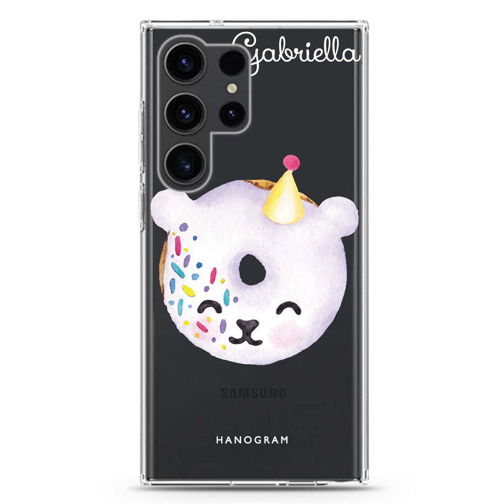 Sweet donut bear Samsung Galaxy Ultra 可加名字透明保護殼，適用 S26/S25/S24/S23 Ultra，圖1