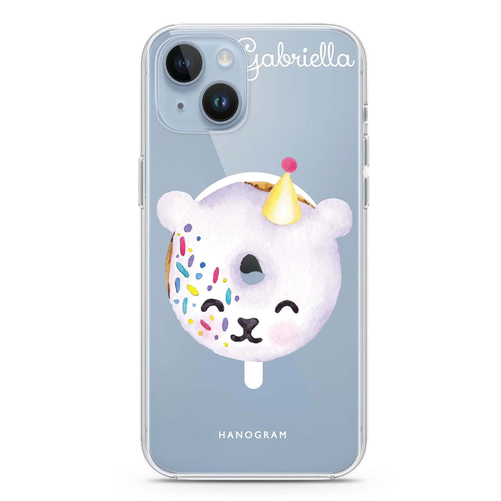 Sweet donut bear iPhone 14 Magsafe 兼容水晶透明保護殼