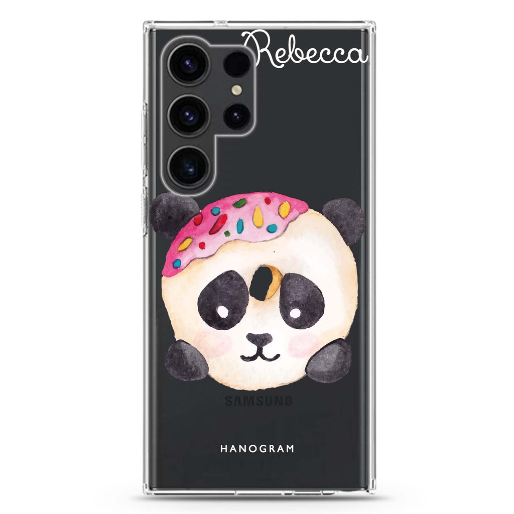 Sweet donut panda Samsung Galaxy Ultra 可加名字透明保護殼，適用 S26/S25/S24/S23 Ultra，圖1