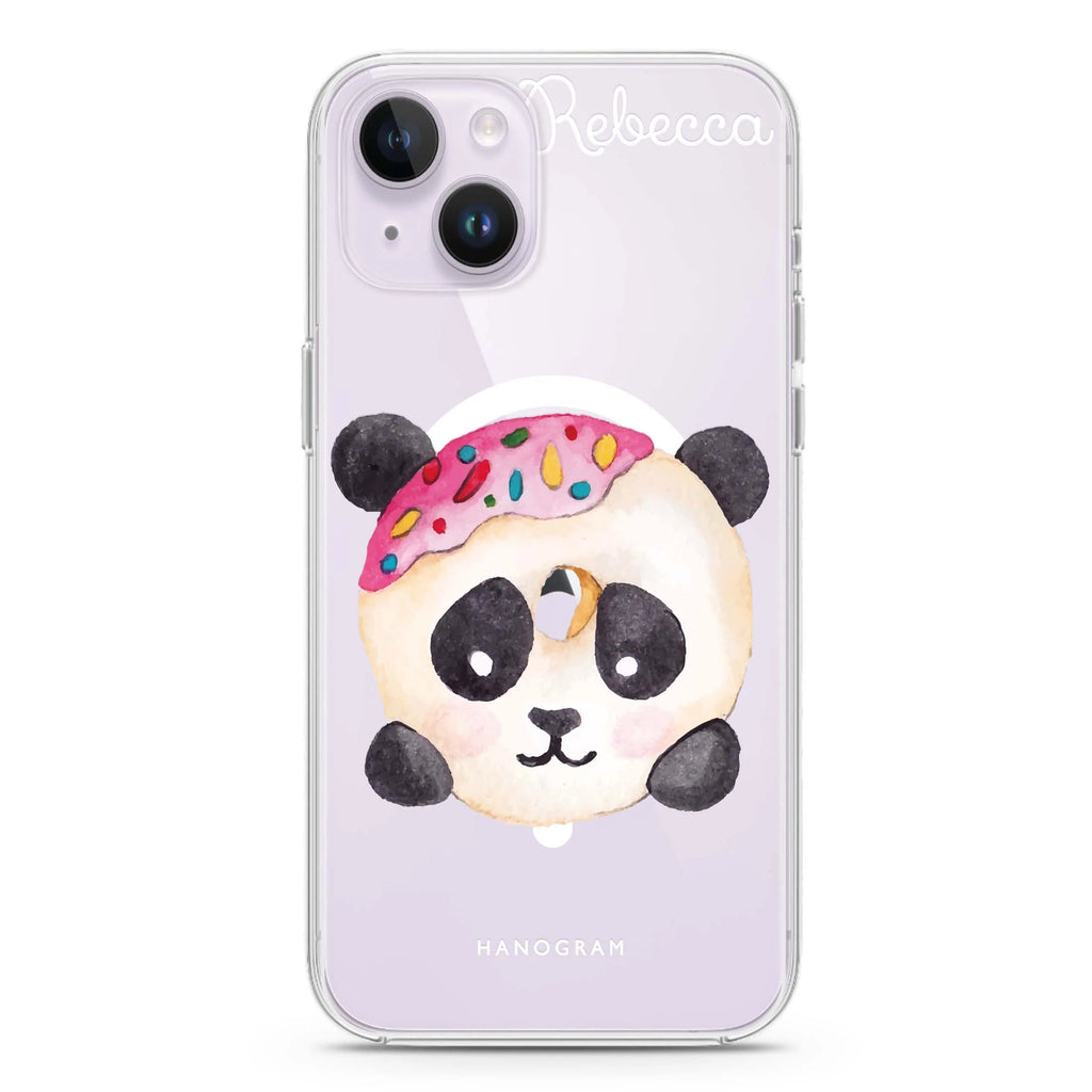 Sweet donut panda iPhone 14 Plus Magsafe 兼容水晶透明保護殼