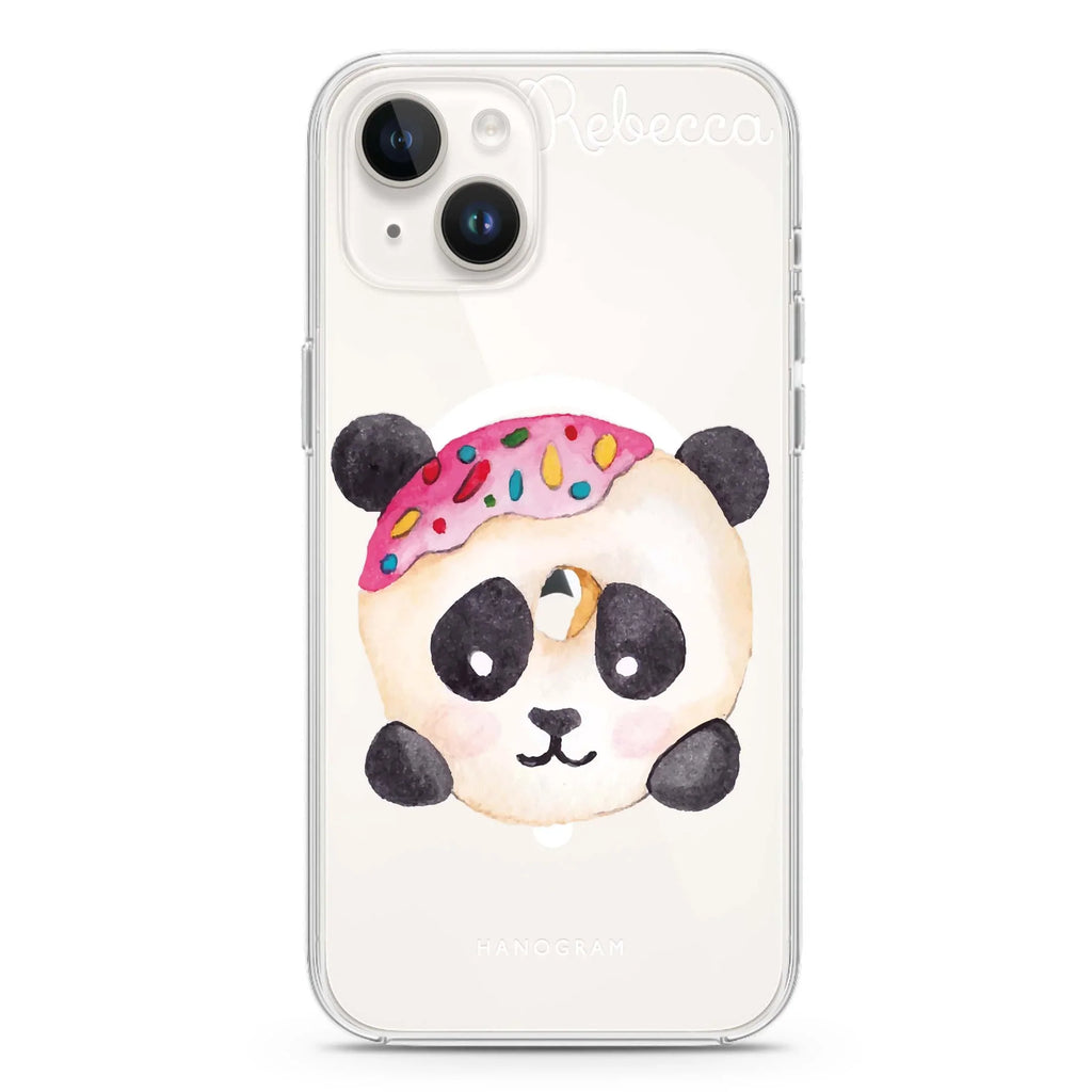 Sweet donut panda iPhone 14 Magsafe 兼容水晶透明保護殼