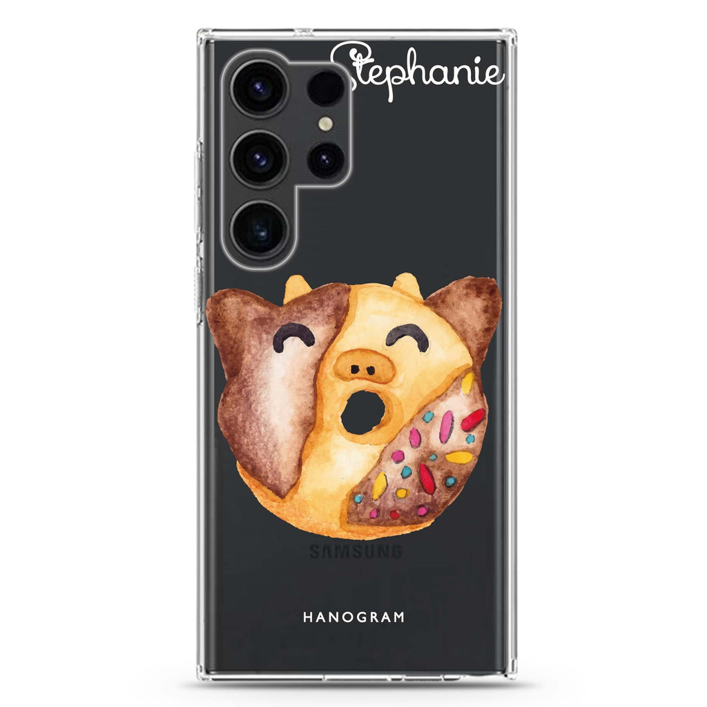 Sweet donut calf Samsung Galaxy Ultra 可加名字透明保護殼，適用 S26/S25/S24/S23 Ultra，圖1