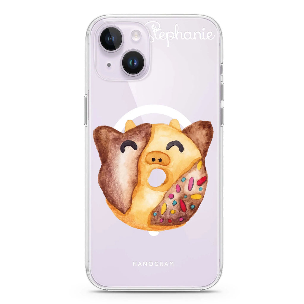 Sweet donut calf iPhone 14 Plus Magsafe 兼容水晶透明保護殼