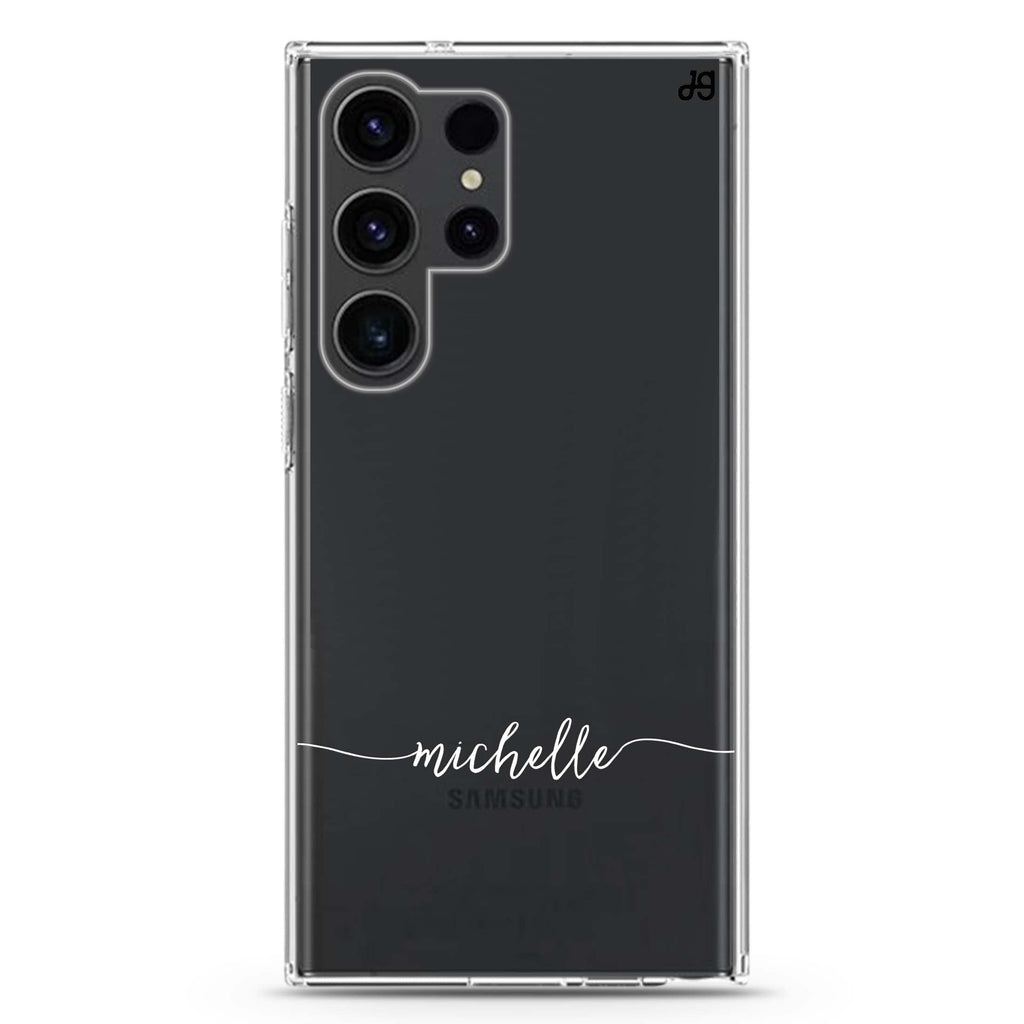 Initial handwritten Samsung Galaxy Ultra 可加名字透明保護殼，適用 S26/S25/S24/S23 Ultra，圖1