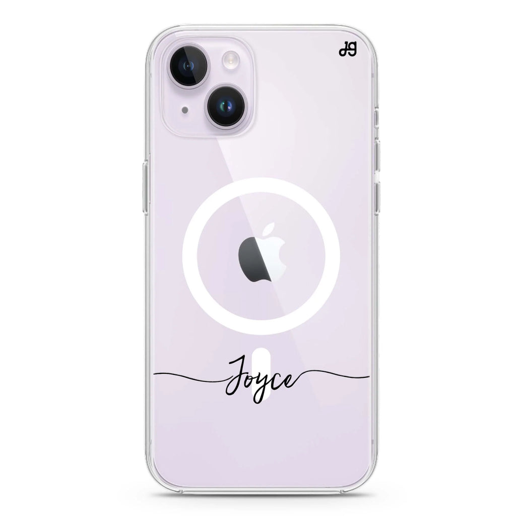 Initial handwritten iPhone 14 Plus Magsafe 兼容水晶透明保護殼