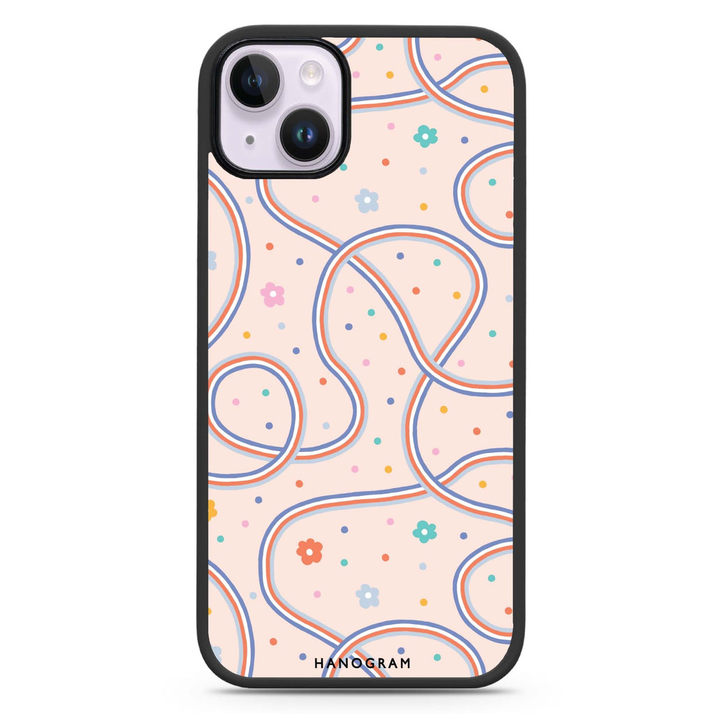 Floral & Line iPhone 14 Plus Magsafe 兼容防衝擊保護殼
