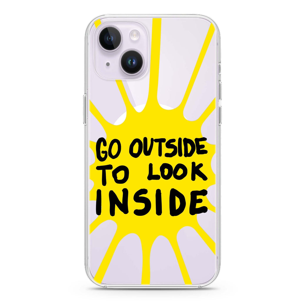 Go Outside to Look INSIDE shine iPhone 14 Plus Magsafe 兼容水晶透明保護殼