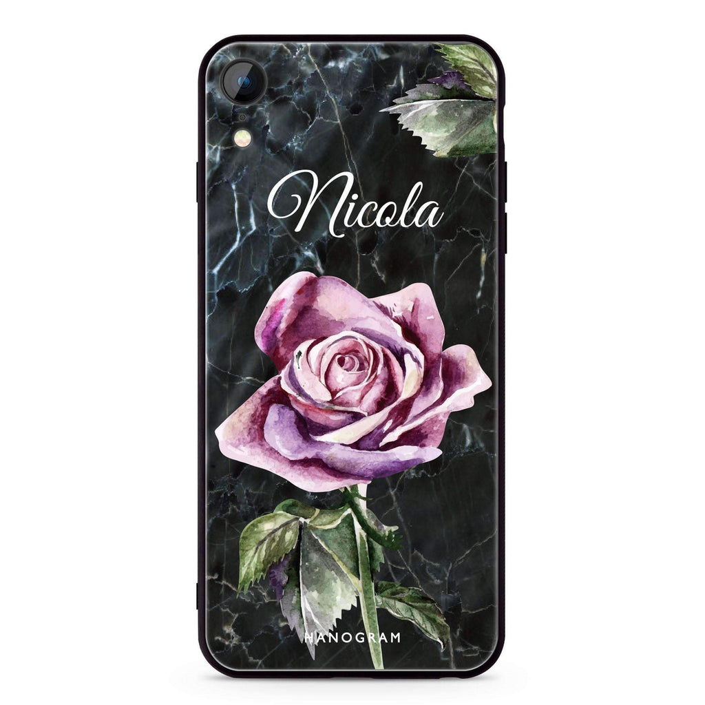 Black Marble Rose iPhone XR 超薄強化玻璃殻