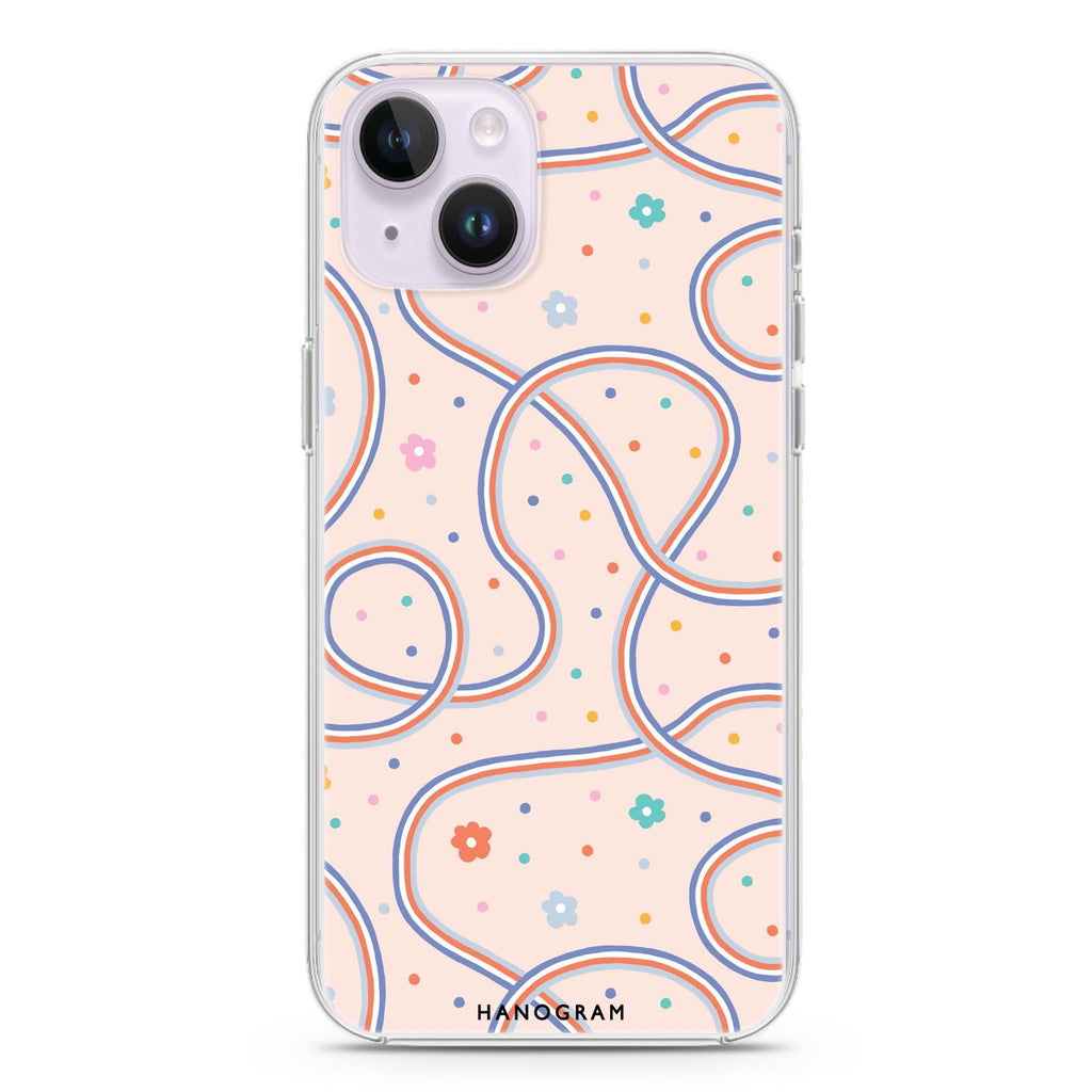 Floral & Line iPhone 14 水晶透明保護殼