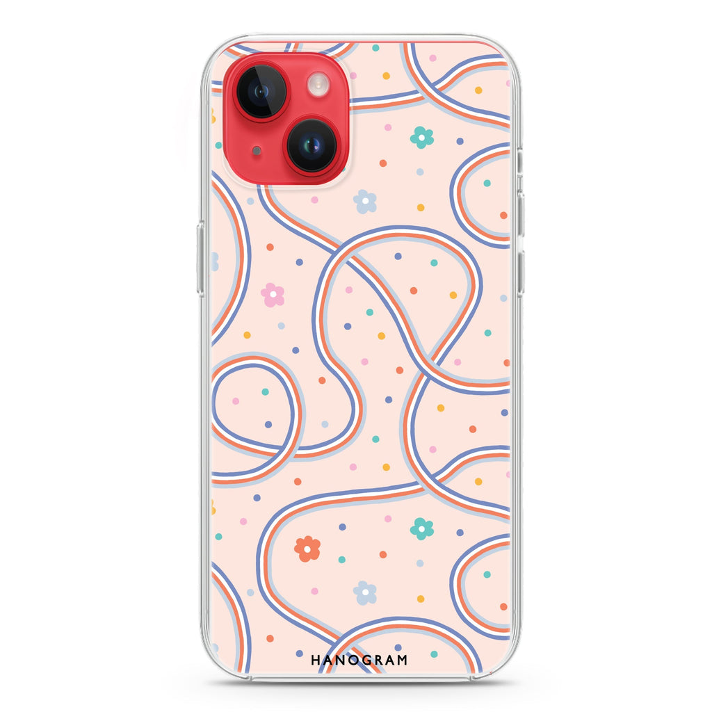 Floral & Line iPhone 14 Plus Magsafe 兼容水晶透明保護殼