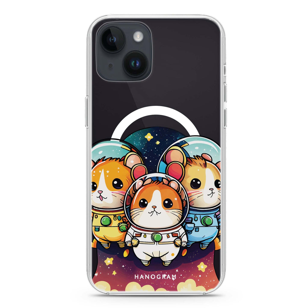 Space squirrels iPhone 14 Plus Magsafe 兼容水晶透明保護殼