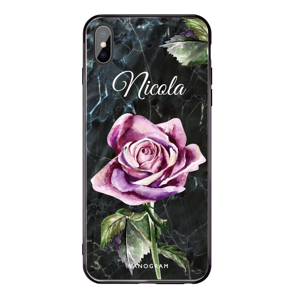 Black Marble Rose iPhone X 超薄強化玻璃殻