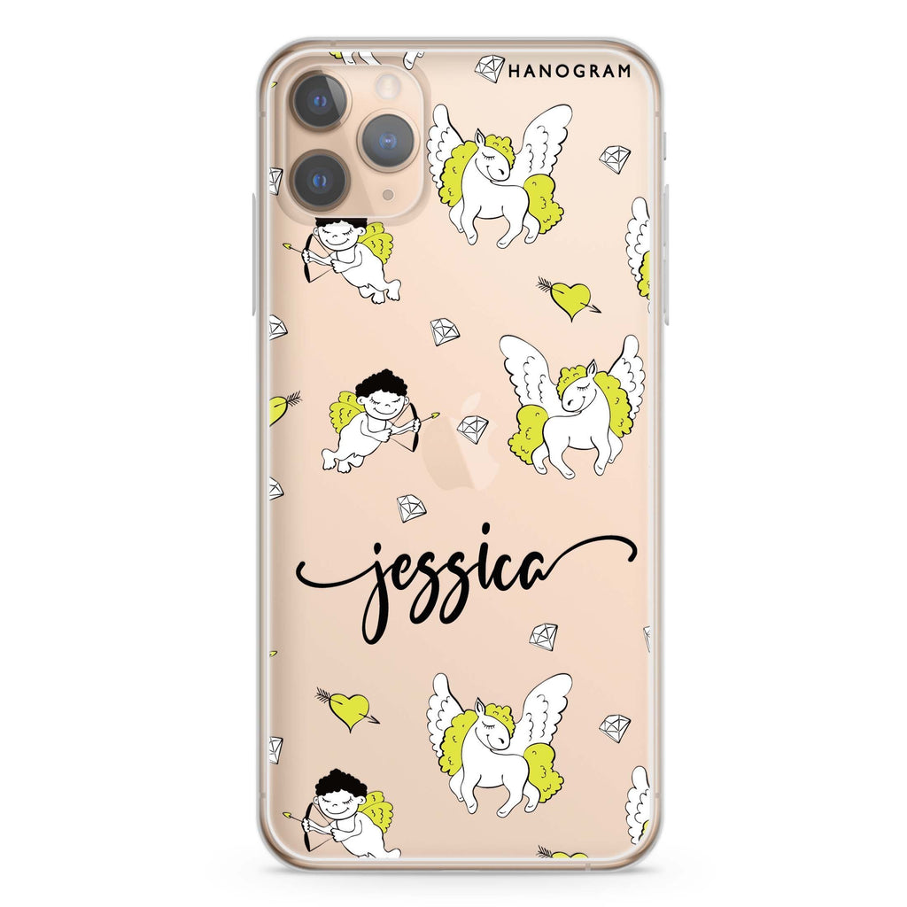 Angel & Unicorn Custom iPhone 11 Pro 水晶透明保護殼