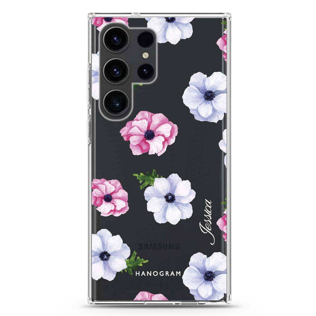 Ideal floral Samsung Galaxy Ultra 可加名字透明保護殼，適用 S26/S25/S24/S23 Ultra，圖1