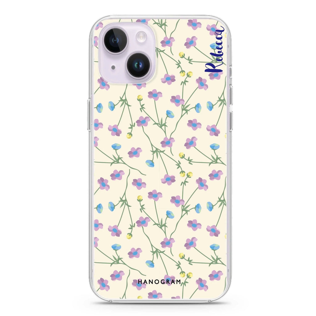 Girly floral iPhone 14 plus 水晶透明保護殼
