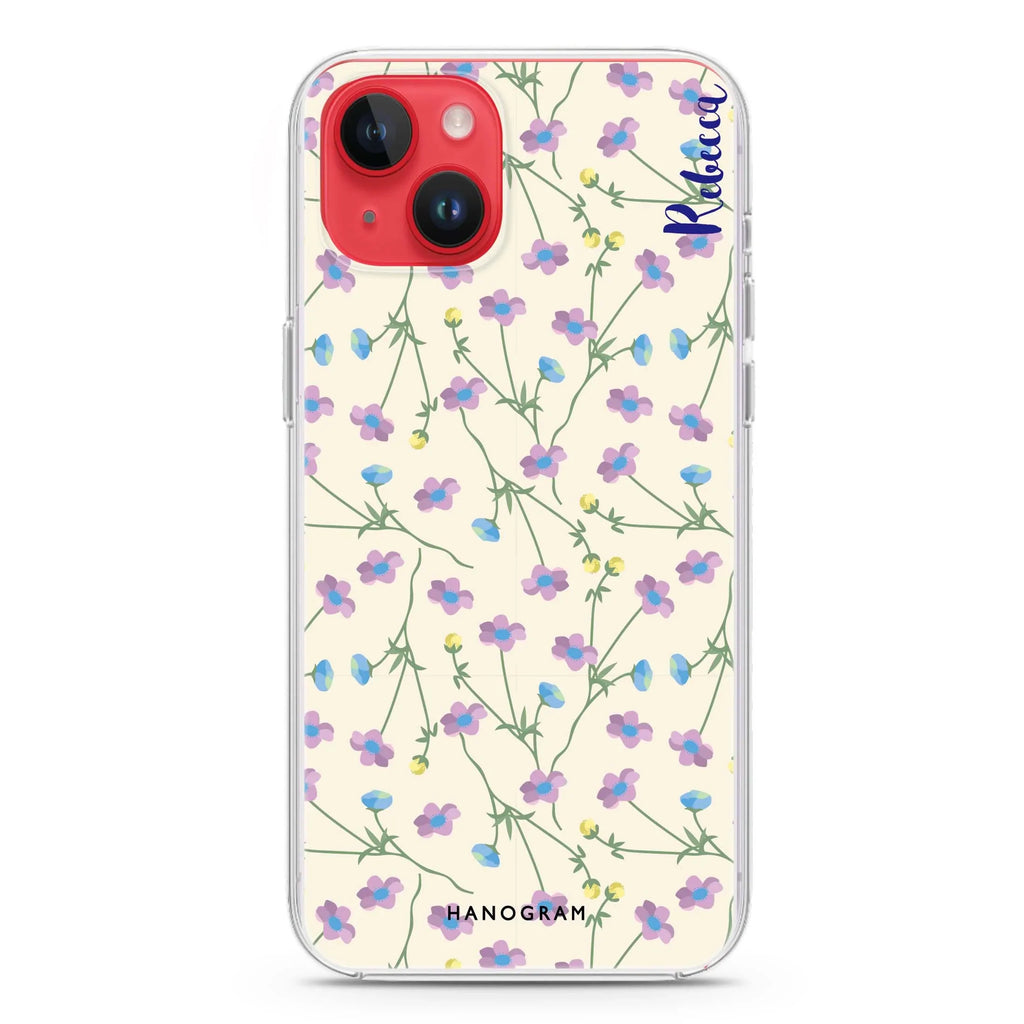 Girly floral iPhone 14 Magsafe 兼容水晶透明保護殼
