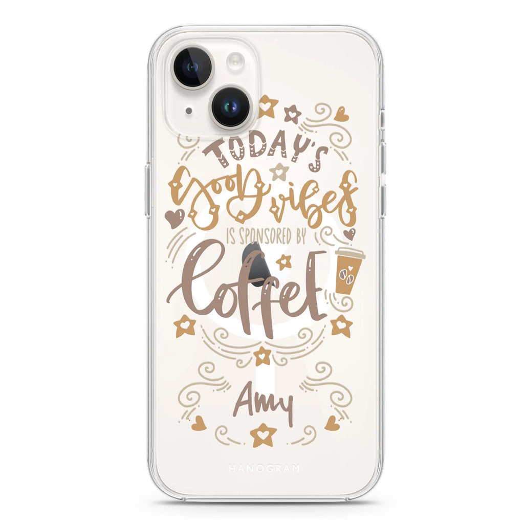 Good vibes coffee iPhone 14 Plus Magsafe 兼容水晶透明保護殼