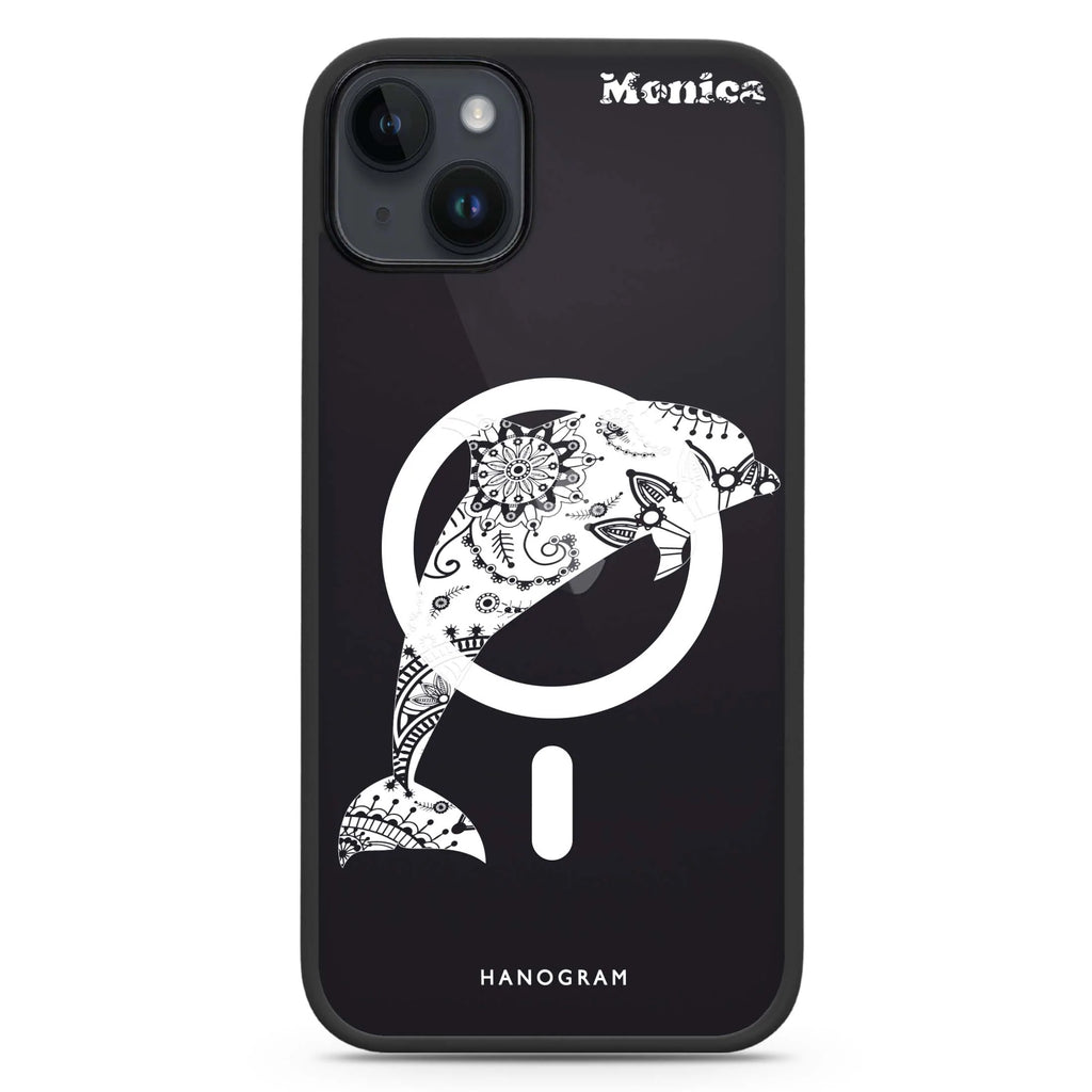 Mandala dolphin iPhone 14 Plus Magsafe 兼容防衝擊保護殼