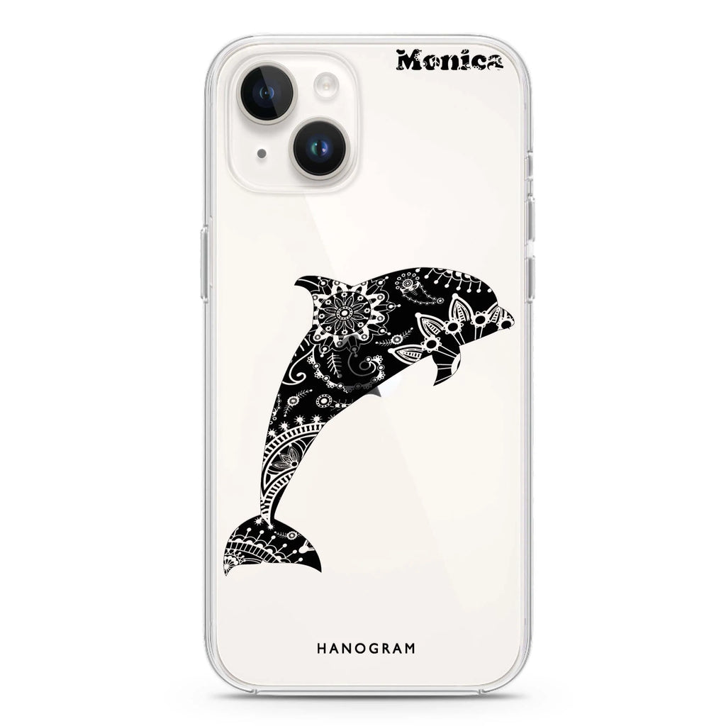 Mandala dolphin iPhone 14 水晶透明保護殼