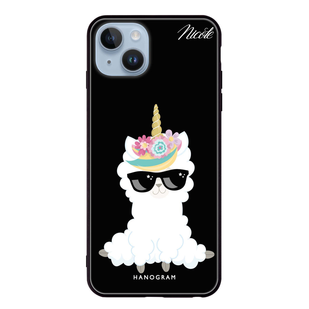 Sunglasses llamacorn iPhone 14 超薄強化玻璃殻