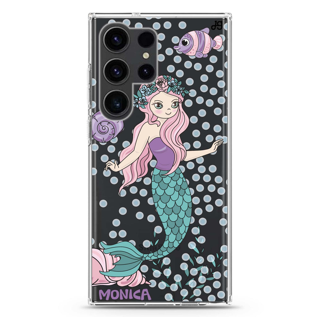 Mermaids Samsung Galaxy Ultra 可加名字透明保護殼，適用 S26/S25/S24/S23 Ultra，圖1