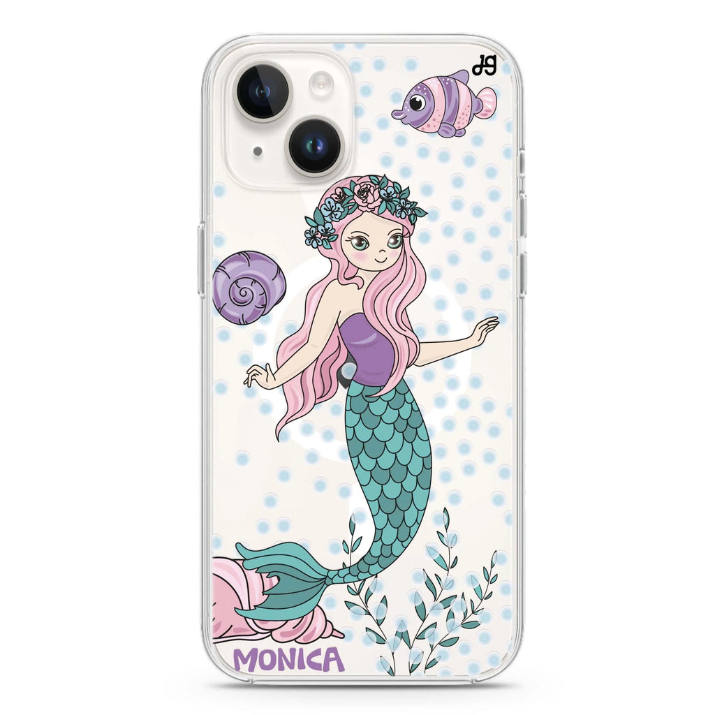 Mermaids iPhone 14 Plus Magsafe 兼容水晶透明保護殼